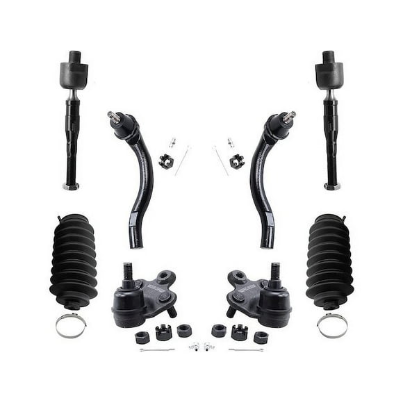 Front Ball Joint and Tie Rod End Kit - Compatible with 2006 - 2011 Honda Civic 1.8L 4-Cylinder 2007 2008 2009 2010