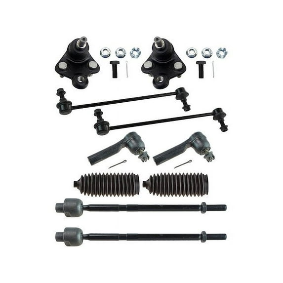 Front Ball Joints Tie Rods Sway Bar Link Kit 10 Piece - Compatible with 2010 - 2011 Honda CR-V