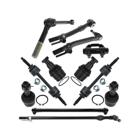 Front Ball Joints Tie Rods Sway Bar Link Kit 12 Piece - Compatible with 2011 - 2016 Ford F-250 Super Duty 4WD 2012 2013 2014 2015