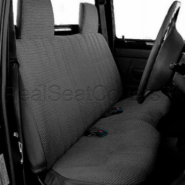 Front Bench Seat Cover for Toyota Pickup 1989 - 1995 A25 Molded Headrest Small Notched Cushion (Dark Charcoal)