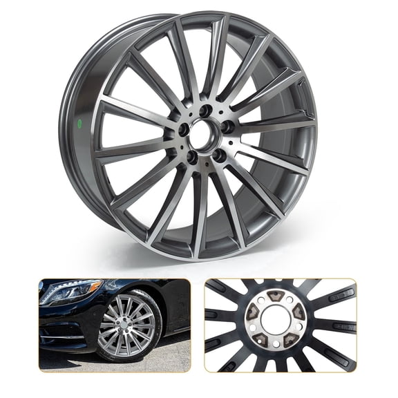 Front Wheel 20"x8.5" Multispoke AMG Style Rim for Mercedes Benz S500 S550 Black