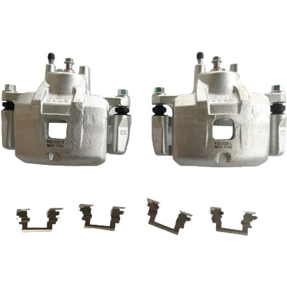 Front Brake Caliper Set - Compatible with 2008 - 2016 Mitsubishi Lancer 2.4L 4-Cylinder 2009 2010 2011 2012 2013 2014 2015