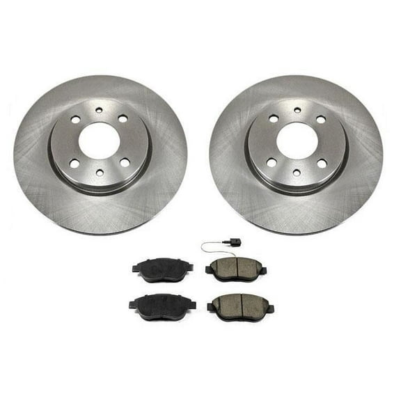 Front Brake Disc Rotors & Brake Pads For Fiat 500 Abarth Turbo 2012-2019