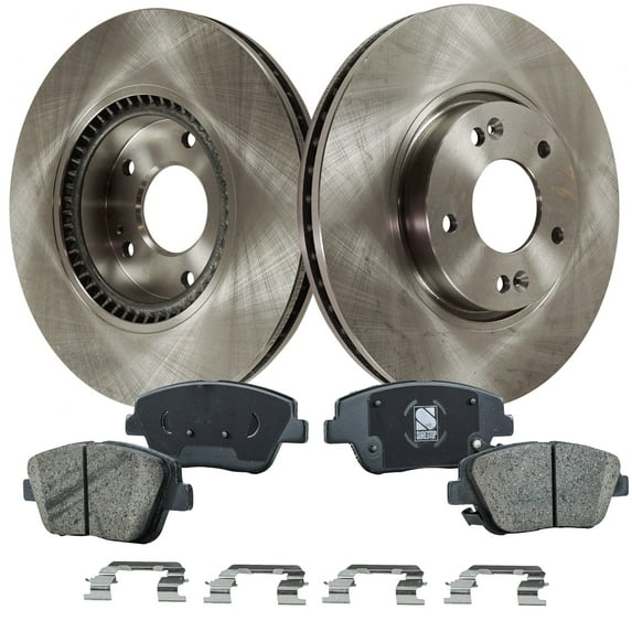 Front Brake Disc and Pad Kit Plain Surface 5 Lugs Ceramic Cast Iron 300mm Front Disc Pro-Line Series