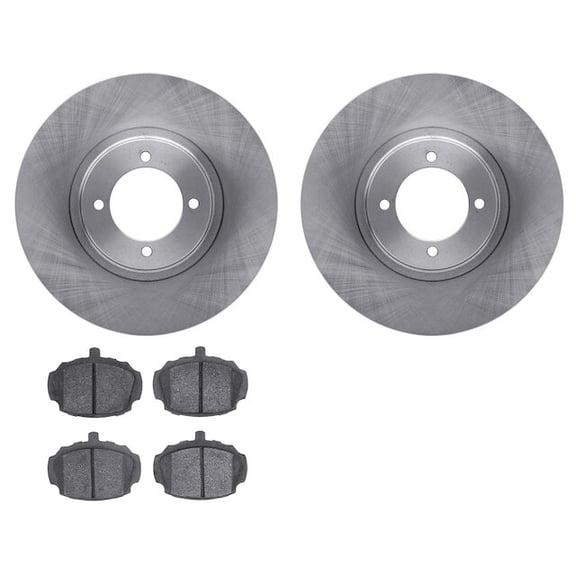 Front Brake Pad and Rotor Kit - Compatible with 1962 - 1980 MG MGB 1963 1964 1965 1966 1967 1968 1969 1970 1971 1972 1973 1974 1975 1976 1977 1978 1979