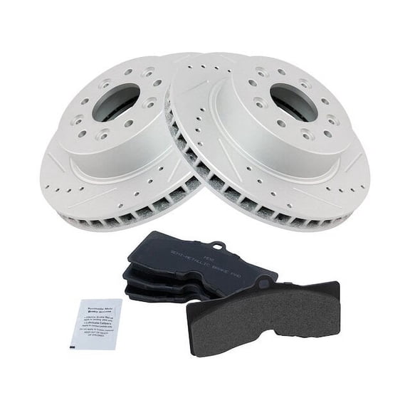 Front Brake Pad and Rotor Kit - Compatible with 1965 - 1982 Chevy Corvette 1966 1967 1968 1969 1970 1971 1972 1973 1974 1975 1976 1977 1978 1979 1980 1981