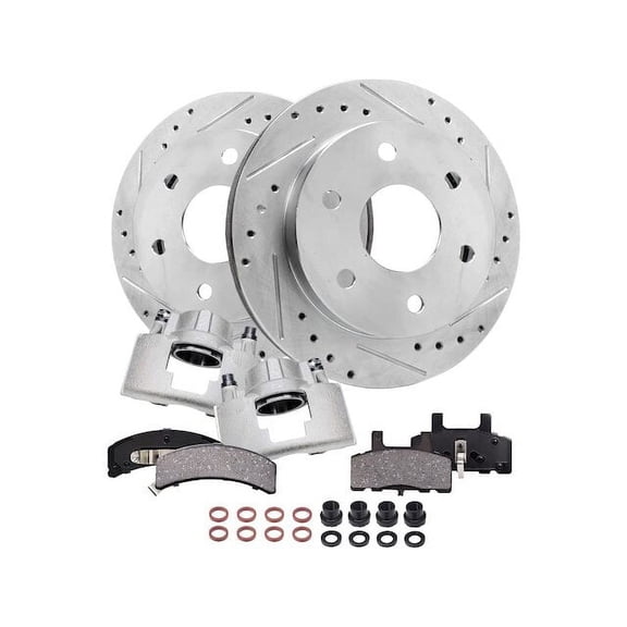Front Brake Pad Rotor and Caliper Set - Compatible with 1988 - 1998 GMC K2500 1989 1990 1991 1992 1993 1994 1995 1996 1997