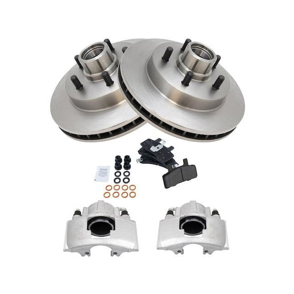 Front Brake Pad Rotor and Caliper Set - Compatible with 1992 - 1999 GMC C1500 Suburban 5.7L V8 GAS 1993 1994 1995 1996 1997 1998