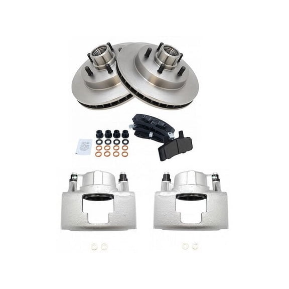 Front Brake Pad Rotor and Caliper Set - Compatible with 1992 - 1999 GMC C1500 Suburban GAS 1993 1994 1995 1996 1997 1998