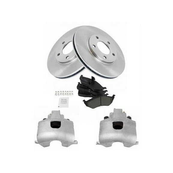 Front Brake Pad Rotor and Caliper Set - Compatible with 1996 - 2000 Dodge Caravan 1997 1998 1999