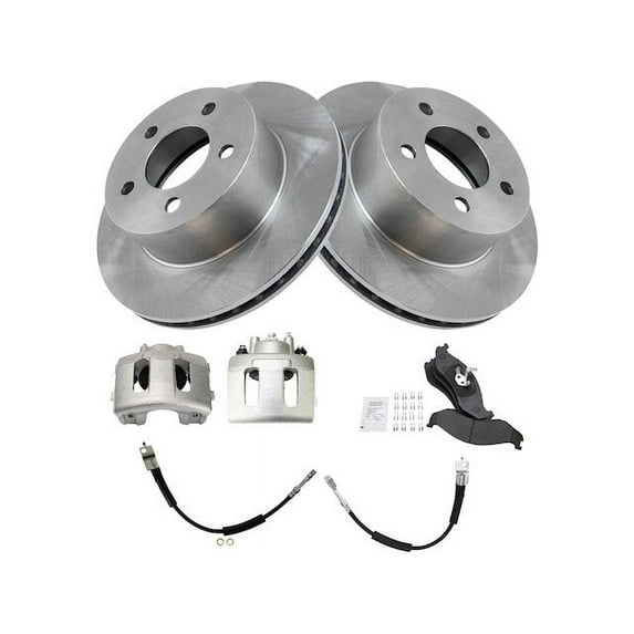 Front Brake Pad Rotor and Caliper Set - Compatible with 1997 - 1999 Jeep Wrangler 1998