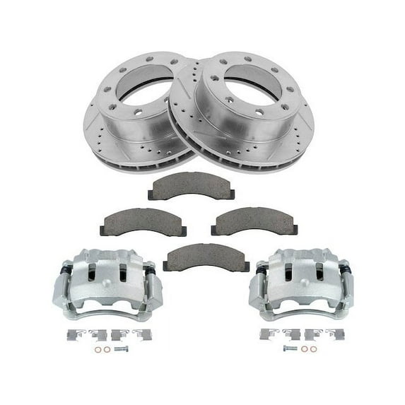 Front Brake Pad Rotor and Caliper Set - Compatible with 2000 - 2005 Ford Excursion 2001 2002 2003 2004