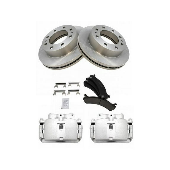 Front Brake Pad Rotor and Caliper Set - Compatible with 2001 - 2004 Chevy Silverado 2500 HD 2002 2003