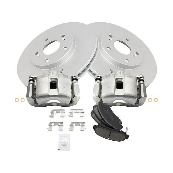 Front Brake Pad Rotor and Caliper Set - Compatible with 2003 - 2004, 2008 - 2010 Honda Accord Coupe 3.0L V6 2009