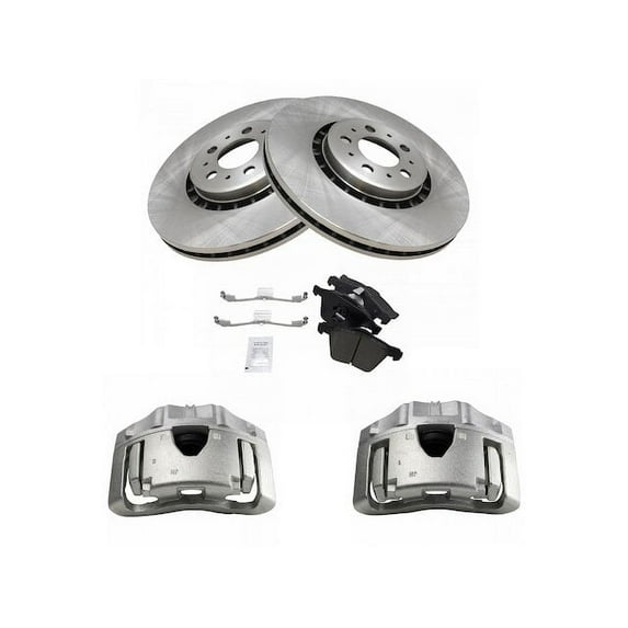 Front Brake Pad Rotor and Caliper Set - Compatible with 2003 - 2009 Volvo XC90 2004 2005 2006 2007 2008
