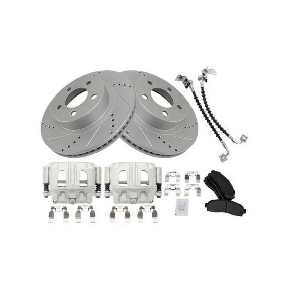 Front Brake Pad Rotor and Caliper Set - Compatible with 2003 - 2011 Ford Ranger 4WD 2004 2005 2006 2007 2008 2009 2010