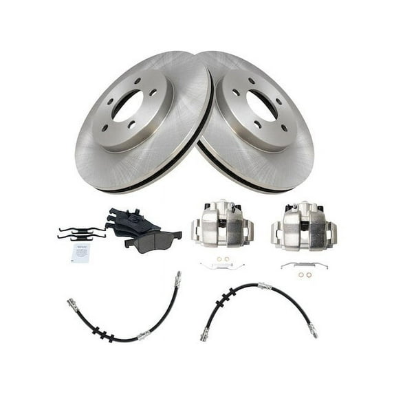 Front Brake Pad Rotor and Caliper Set - Compatible with 2005 - 2007 Ford Escape 2006