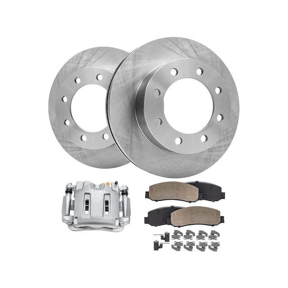 Front Brake Pad Rotor and Caliper Set - Compatible with 2005 - 2007 Ford F-350 Super Duty 2006