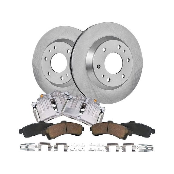 Front Brake Pad Rotor and Caliper Set - Compatible with 2005 Isuzu Ascender 4.2L 6-Cylinder