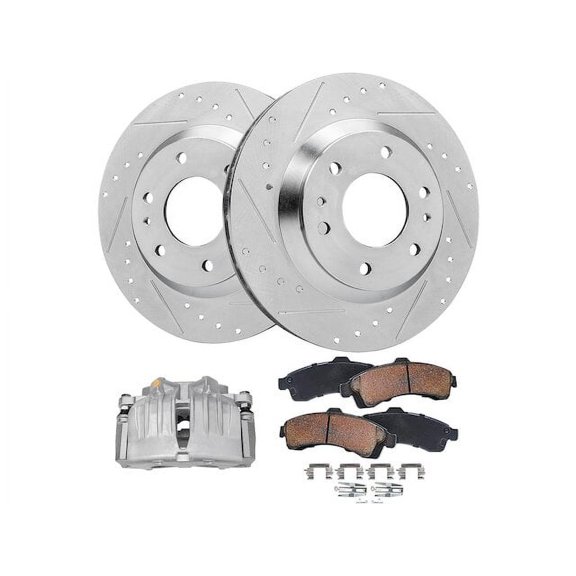 Front Brake Pad Rotor and Caliper Set - Compatible with 2005 Isuzu Ascender 4.2L 6-Cylinder