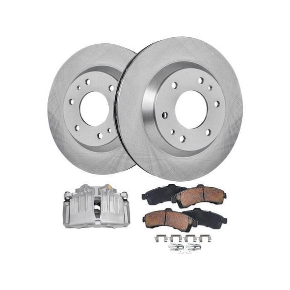 Front Brake Pad Rotor and Caliper Set - Compatible with 2005 Isuzu Ascender 4.2L 6-Cylinder