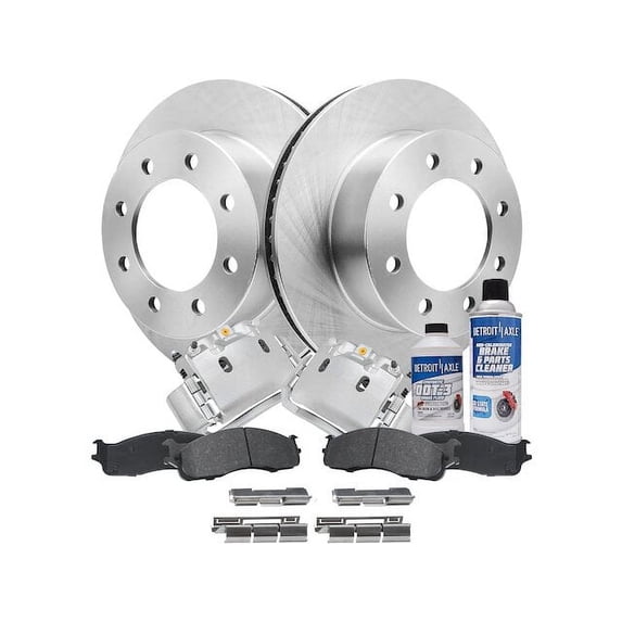 Front Brake Pad Rotor and Caliper Set - Compatible with 2006 - 2008 Dodge Ram 1500 Extended Crew Cab Pickup 2007