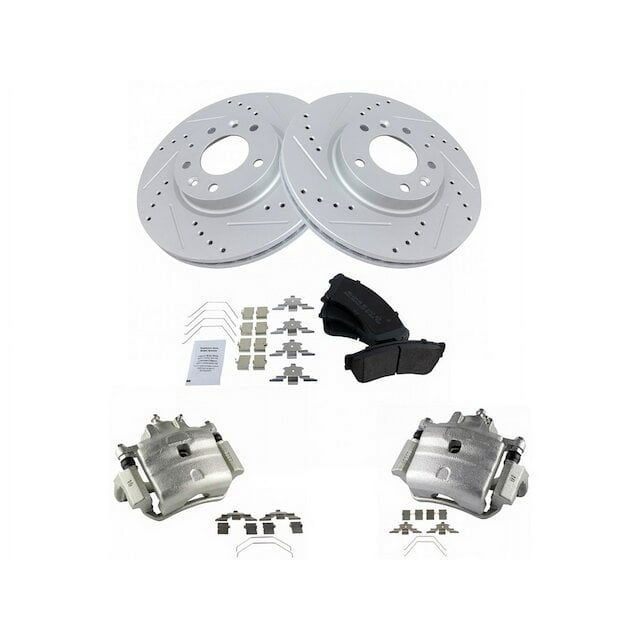 Front Brake Pad Rotor and Caliper Set - Compatible with 2006 - 2011 Mercury Milan 2007 2008 2009 2010