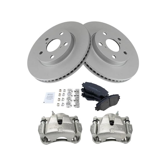 Front Brake Pad Rotor and Caliper Set - Compatible with 2006 - 2012, 2017 - 2018 Toyota RAV4 LE 2007 2008 2009 2010 2011
