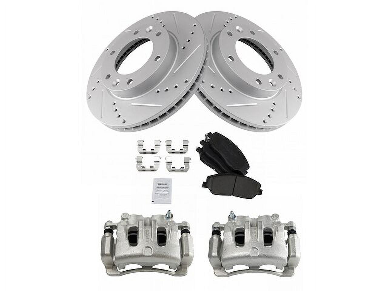 Front Brake Pad Rotor and Caliper Set Compatible with 2006 2012 Kia