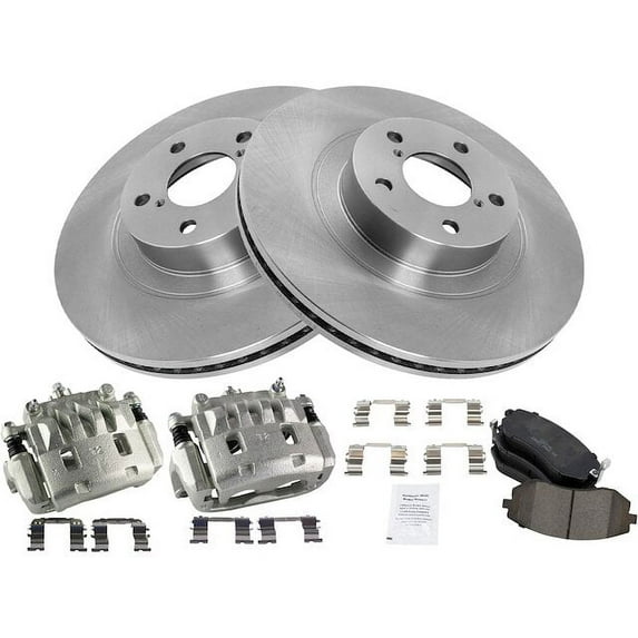 Front Brake Pad Rotor and Caliper Set - Compatible with 2006 - 2012 Subaru Legacy 2.5L H4 2007 2008 2009 2010 2011