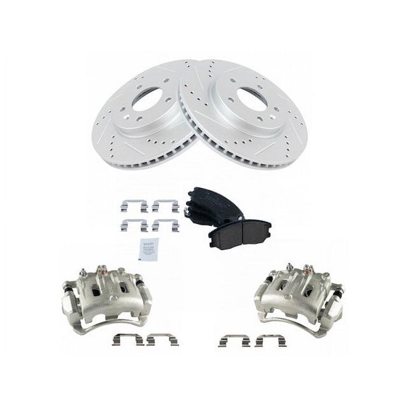 Front Brake Pad Rotor and Caliper Set - Compatible with 2007 - 2009 Pontiac Torrent 2008