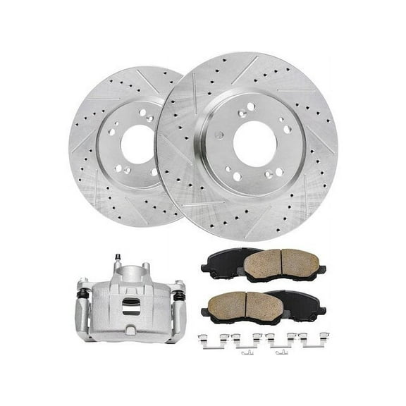 Front Brake Pad Rotor and Caliper Set - Compatible with 2007 - 2010 Chrysler Sebring 2008 2009