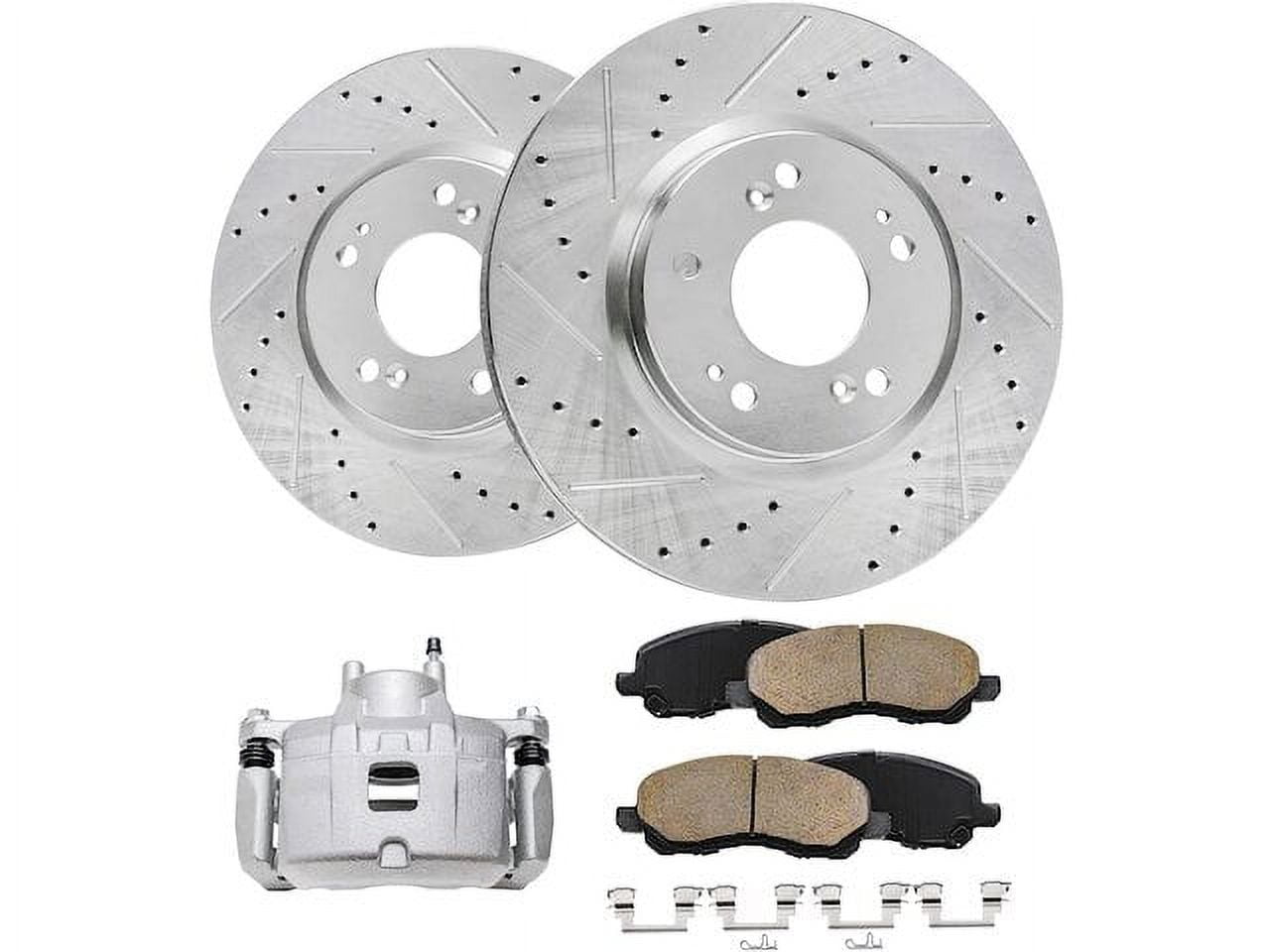 Front Brake Pad Rotor and Caliper Set Compatible with 2007 2017
