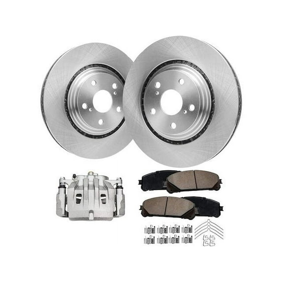 Front Brake Pad Rotor and Caliper Set - Compatible with 2008 - 2013 Toyota Highlander 2009 2010 2011 2012