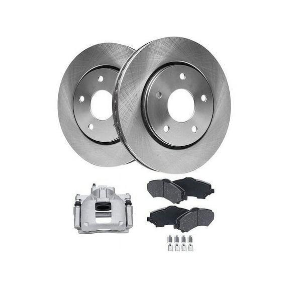 Front Brake Pad Rotor and Caliper Set - Compatible with 2008 - 2016 Chrysler Town & Country 2009 2010 2011 2012 2013 2014 2015