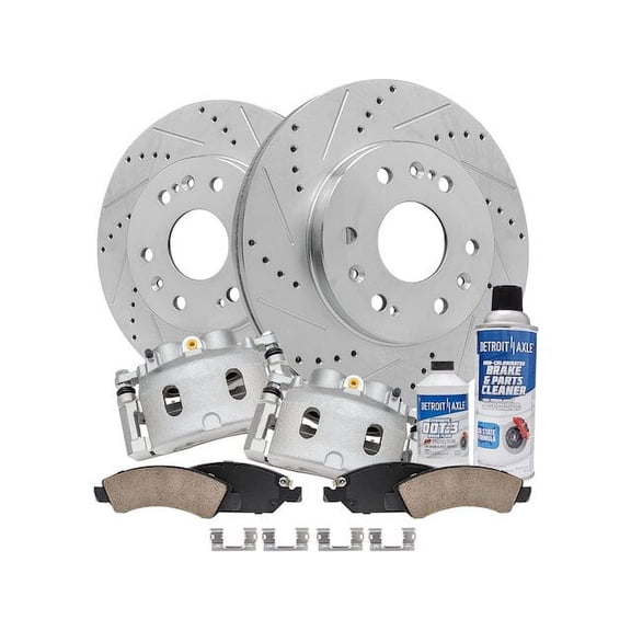 Front Brake Pad Rotor and Caliper Set - Compatible with 2008 - 2020 GMC Yukon 2009 2010 2011 2012 2013 2014 2015 2016 2017 2018 2019
