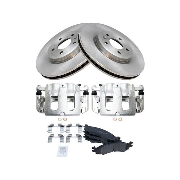 Front Brake Pad Rotor and Caliper Set - Compatible with 2010 - 2012 Ford Taurus SHO 2011