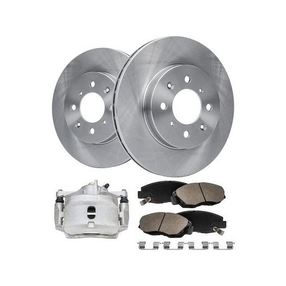 Front Brake Pad Rotor and Caliper Set - Compatible with 2010 - 2014 Honda Insight 2011 2012 2013
