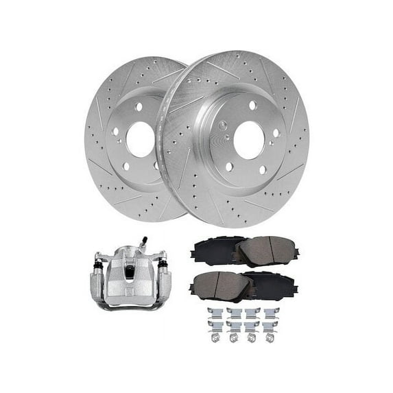 Front Brake Pad Rotor and Caliper Set - Compatible with 2011 - 2016 Scion tC Base 2012 2013 2014 2015