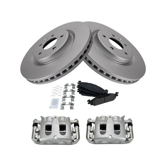 Front Brake Pad Rotor and Caliper Set - Compatible with 2011 - 2018 Ford Explorer Base 2012 2013 2014 2015 2016 2017