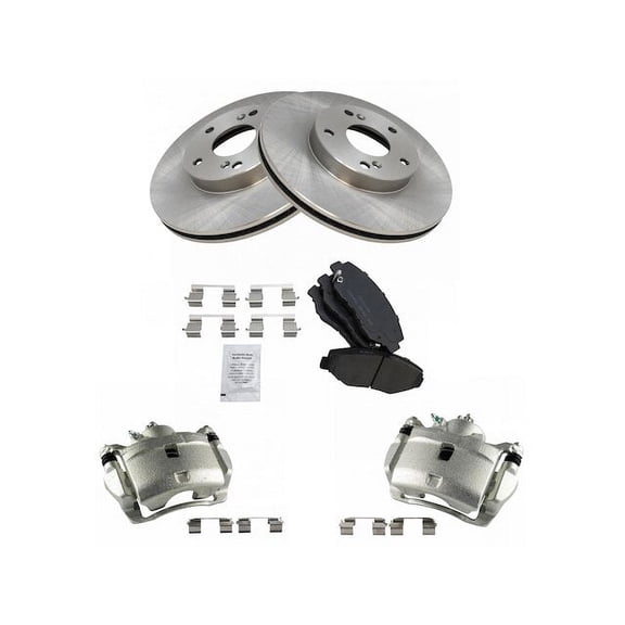 Front Brake Pad Rotor and Caliper Set - Compatible with 2013 - 2014 Honda Fit EV