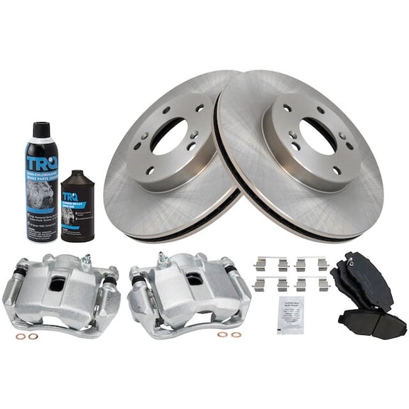 Front Brake Pad Rotor and Caliper Set - Compatible with 2013 - 2014 Honda Fit EV