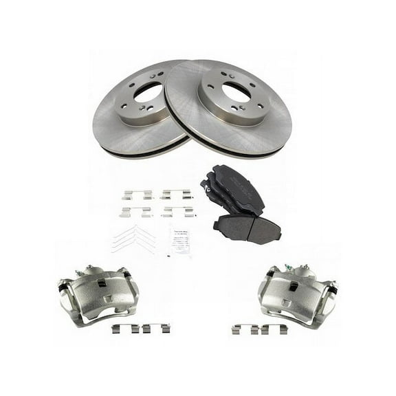 Front Brake Pad Rotor and Caliper Set - Compatible with 2013 Honda Fit EV