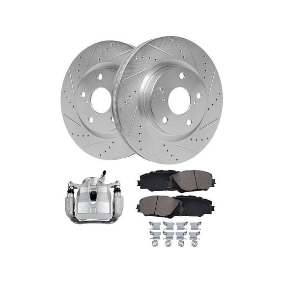 Front Brake Pad Rotor and Caliper Set - Compatible with 2016 - 2019 Toyota Mirai Base 2017 2018
