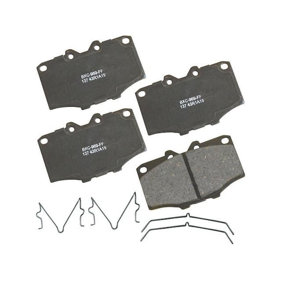 Front Brake Pad Set - Compatible with 1979 - 1988 Toyota Pickup 4WD 2.4L 4-Cylinder 1980 1981 1982 1983 1984 1985 1986 1987