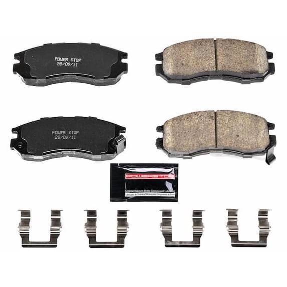 Front Brake Pad Set - Compatible with 1990 - 1998 Eagle Talon FWD - Power Stop