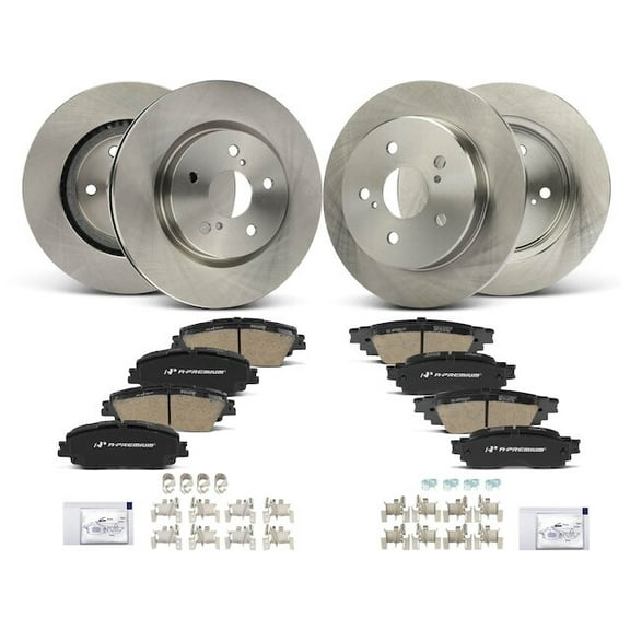 Front Brake Pad and Rotor Kit 12 - Compatible with 2019 - 2021 Toyota RAV4 2.5L 4-Cylinder 2020