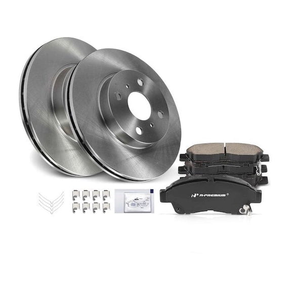 Front Brake Pad and Rotor Kit 6 - Compatible with 1993 - 1997 Toyota Corolla - Autopart Premium