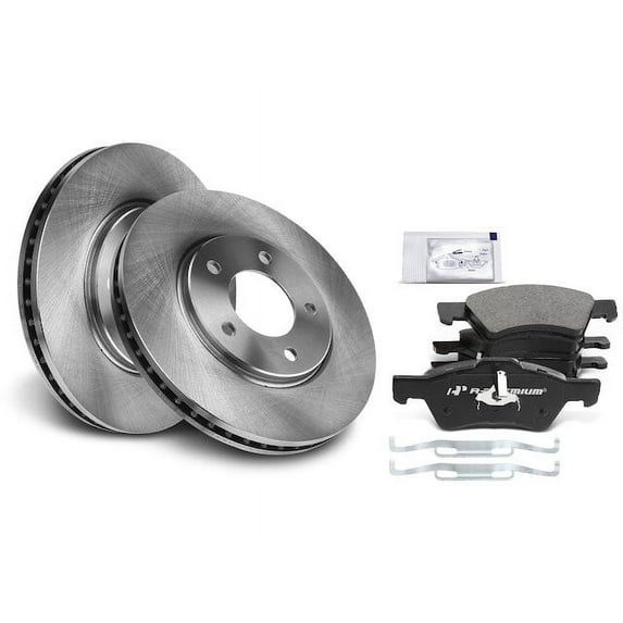 Front Brake Pad and Rotor Kit 6 - Compatible with 2001 - 2007 Dodge Caravan 2002 2003 2004 2005 2006