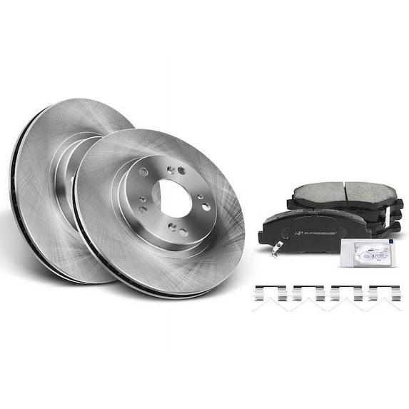Front Brake Pad and Rotor Kit 6 - Compatible with 2002 - 2004 Honda CR-V 2.4L 4-Cylinder - Autopart Premium